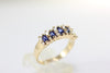 aaa NATURAL MARQUISE SHAPED SAPPHIRE and BAGUETTES DIAMOND RING 14K YELLOW GOLD