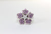 18K WHITE GOLD LADIES FLOWER PINK SAPPHIRE & DIAMOND RING