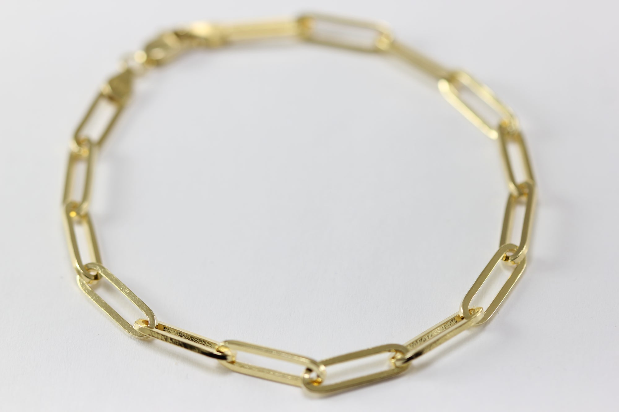 14K YELLOW GOLD PAPPER CLIP BRACELET