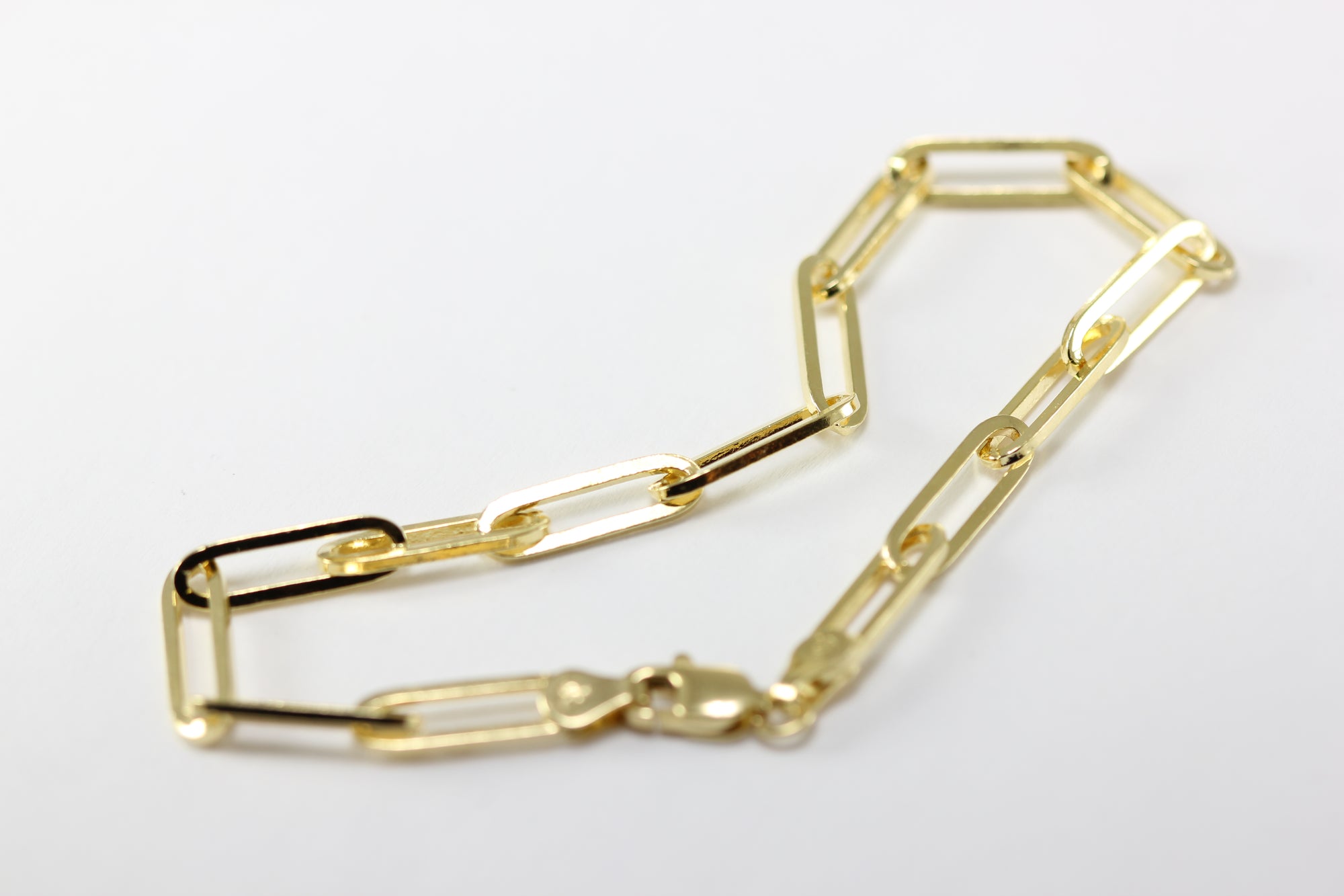 14K YELLOW GOLD PAPPER CLIP BRACELET