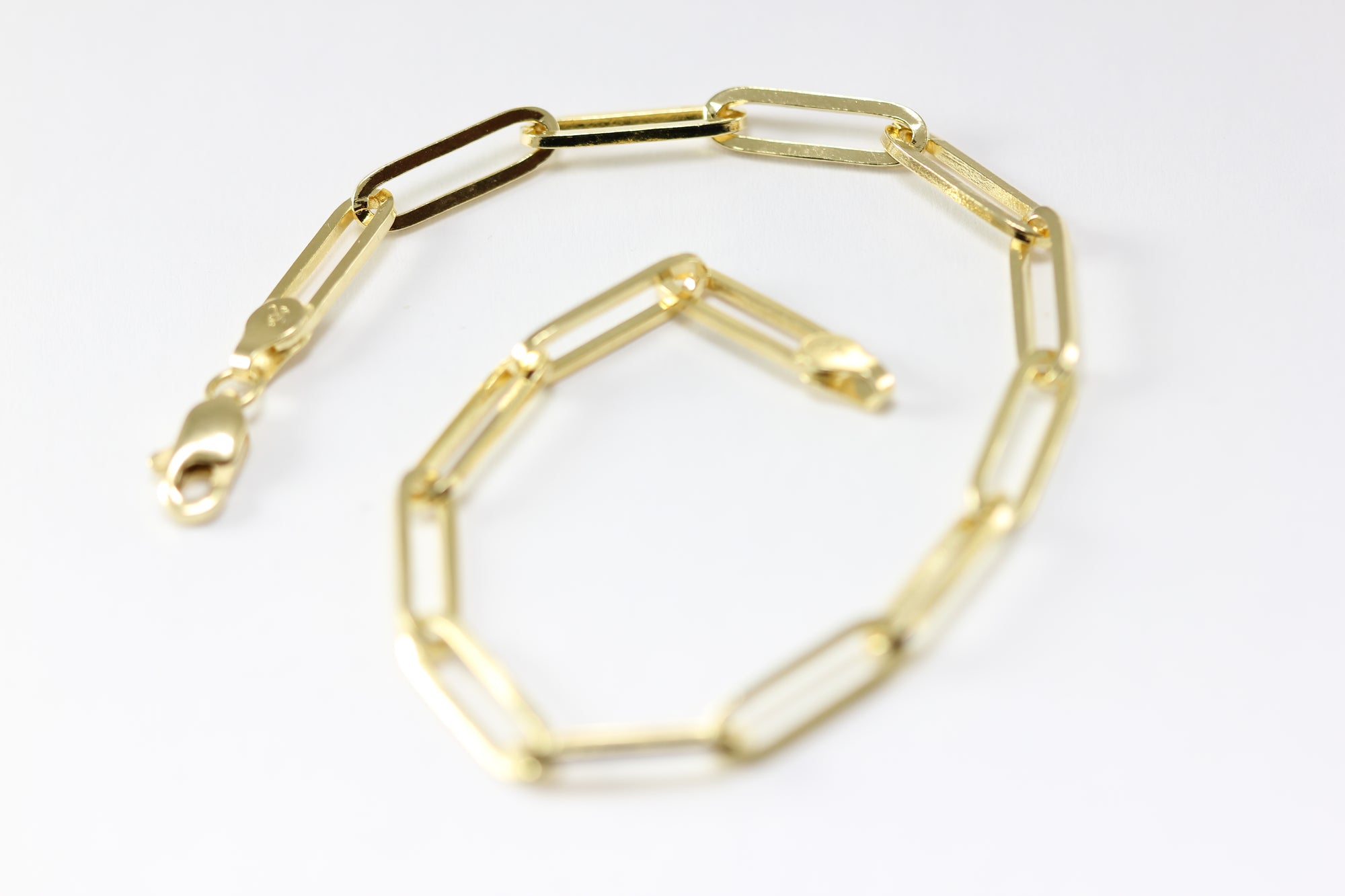 14K YELLOW GOLD PAPPER CLIP BRACELET