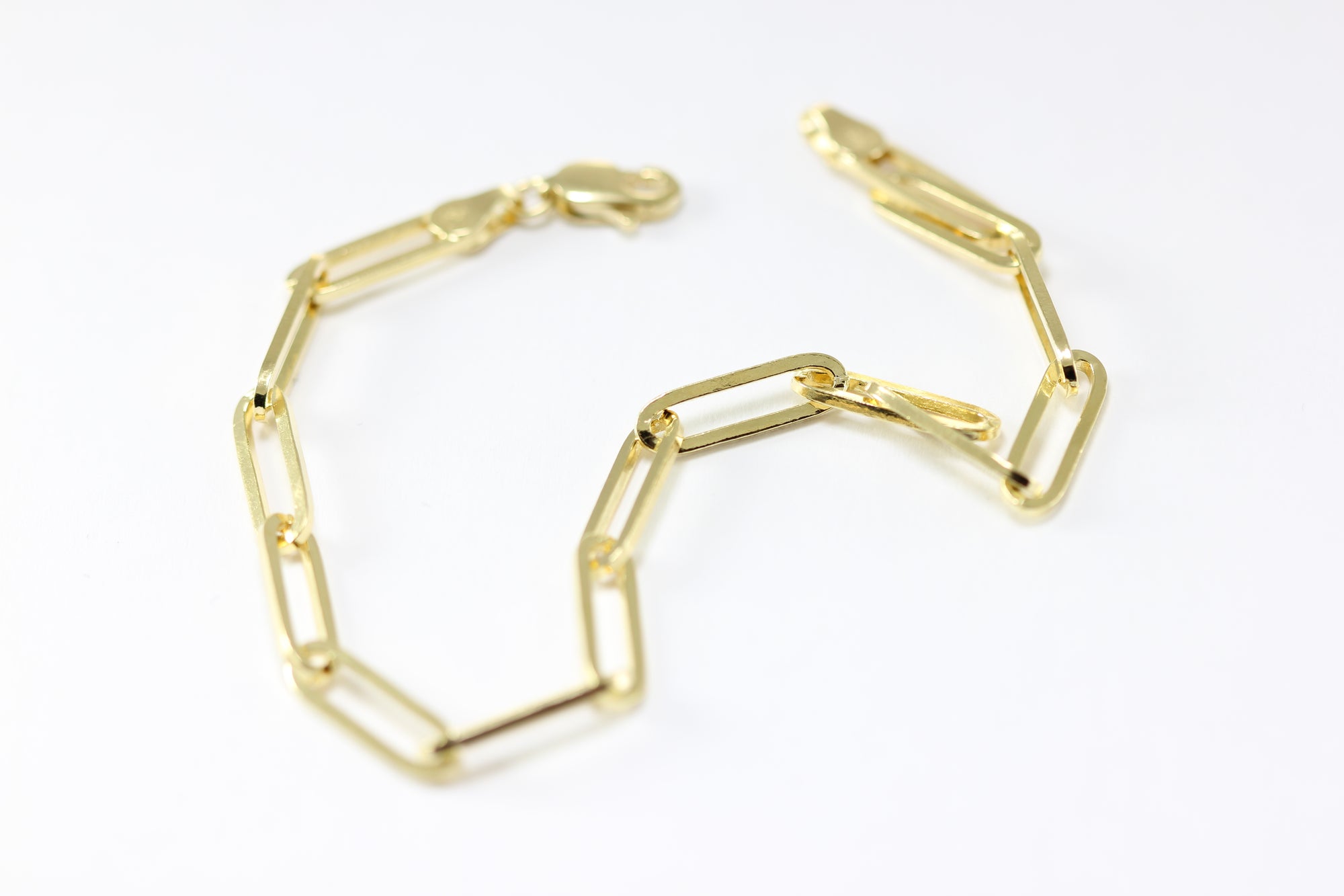 14K YELLOW GOLD PAPPER CLIP BRACELET