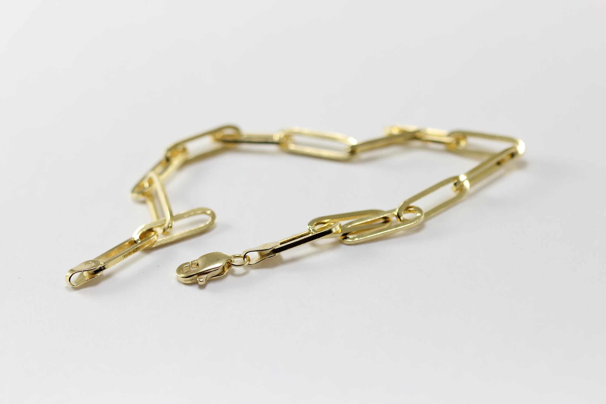 14K YELLOW GOLD PAPPER CLIP BRACELET
