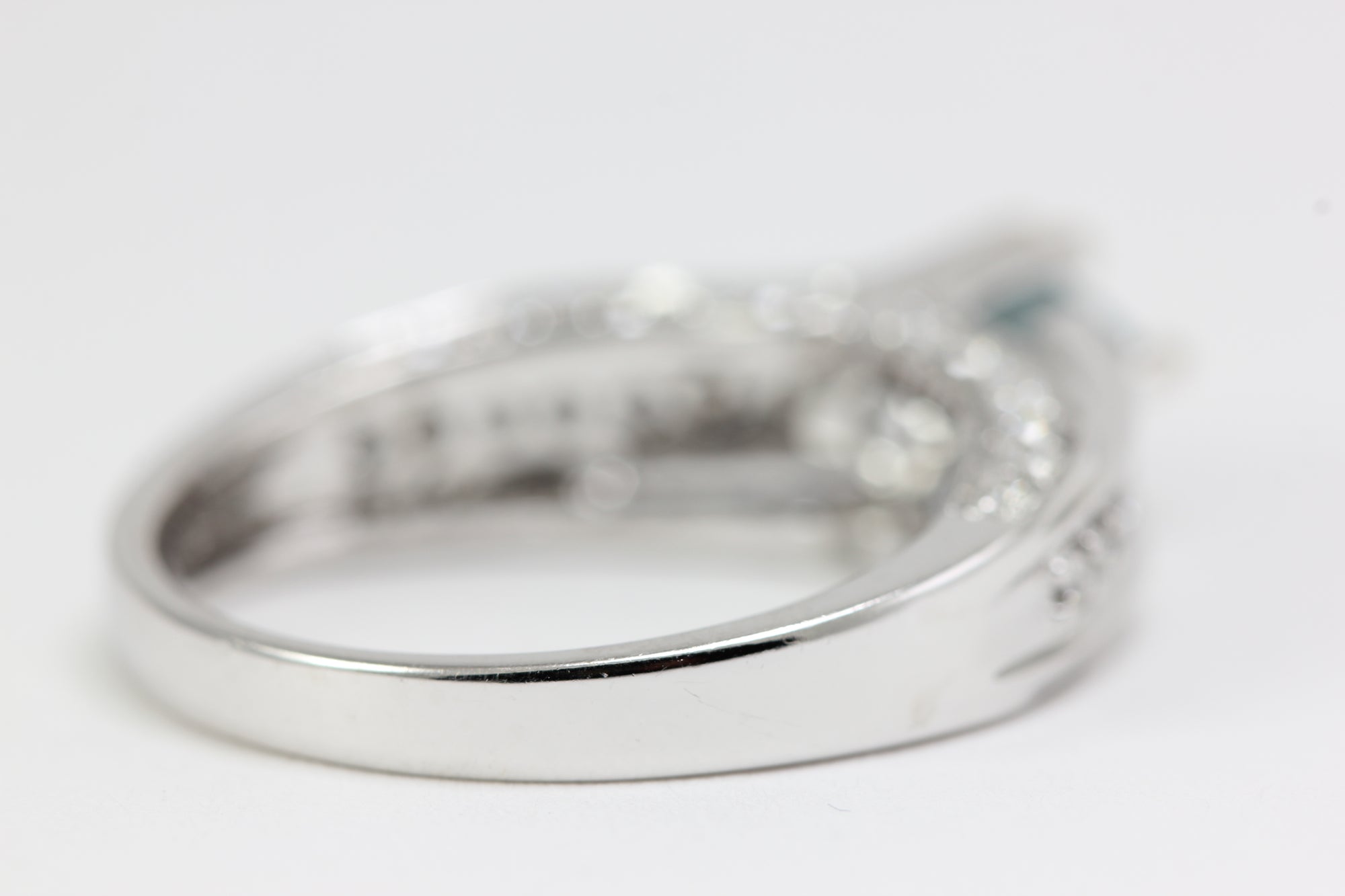 BLUE DIAMOND ENGAGEMENT RING 14K WHITE GOLD MARQUISE SHAPED 0.79 CTW