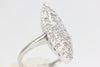 ABC ANTIQUE 14k WHITE GOLD ART DECO MARQUISE SHAPE DESIGN DIAMOND RING EUROPEAN CUT
