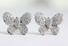 14k WHITE GOLD DIAMONDS BUTTERFLY EARRINGS