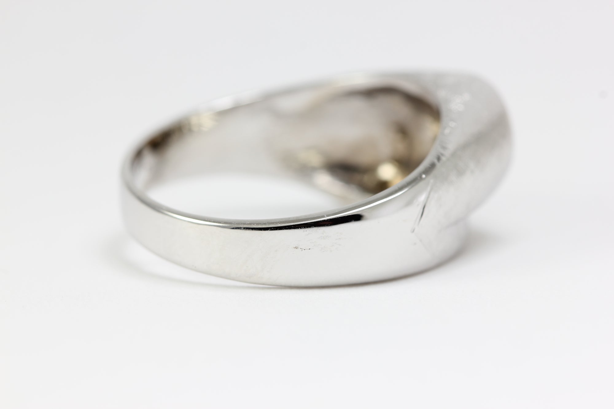 ANTIQUE 14k WHITE GOLD MENS DIAMOND RING BAND