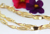 YELLOW GOLD 14K FINE FANCY LINK NECKLACE CHAIN LADIES