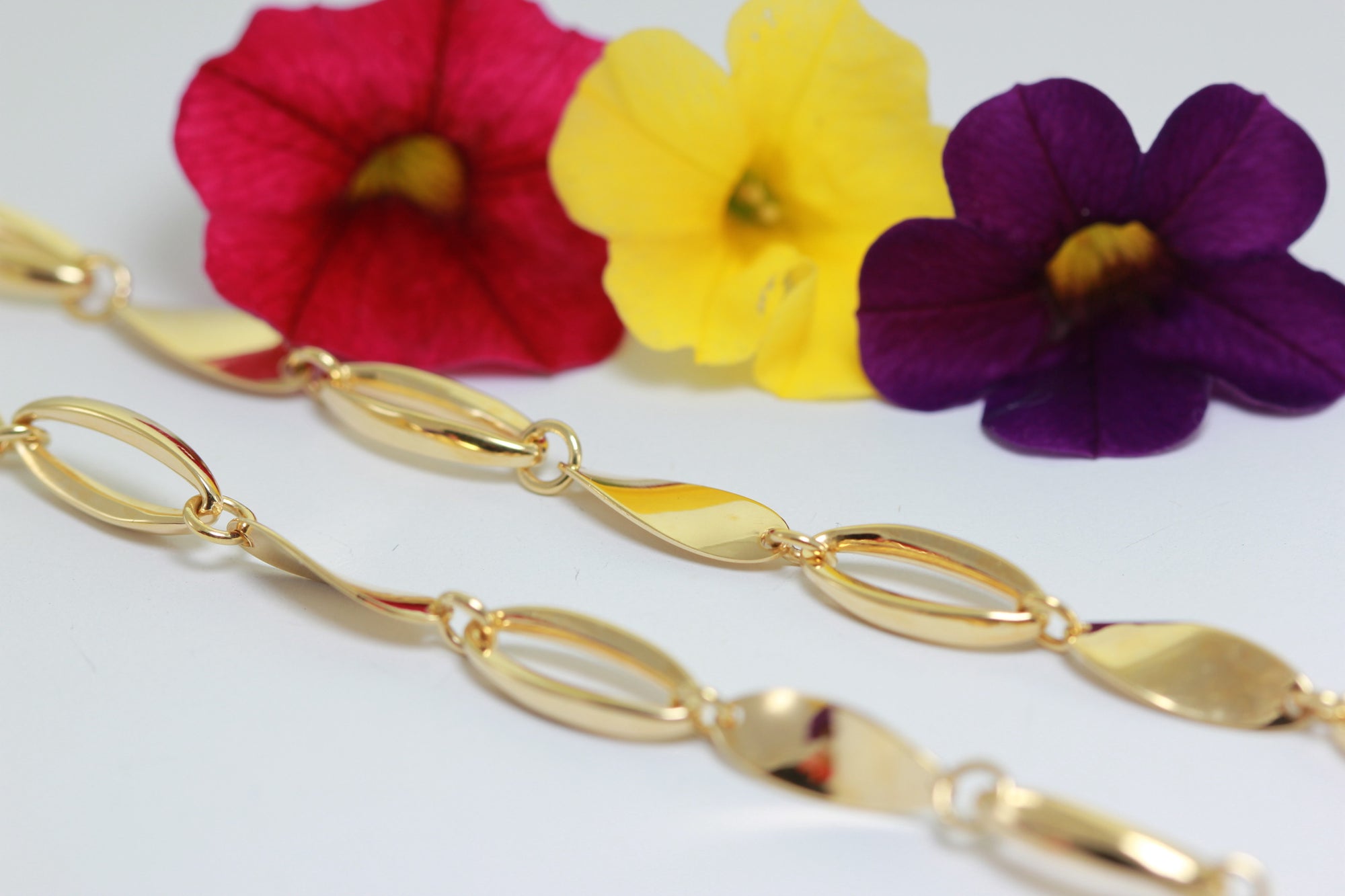 YELLOW GOLD 14K FINE FANCY LINK NECKLACE CHAIN LADIES