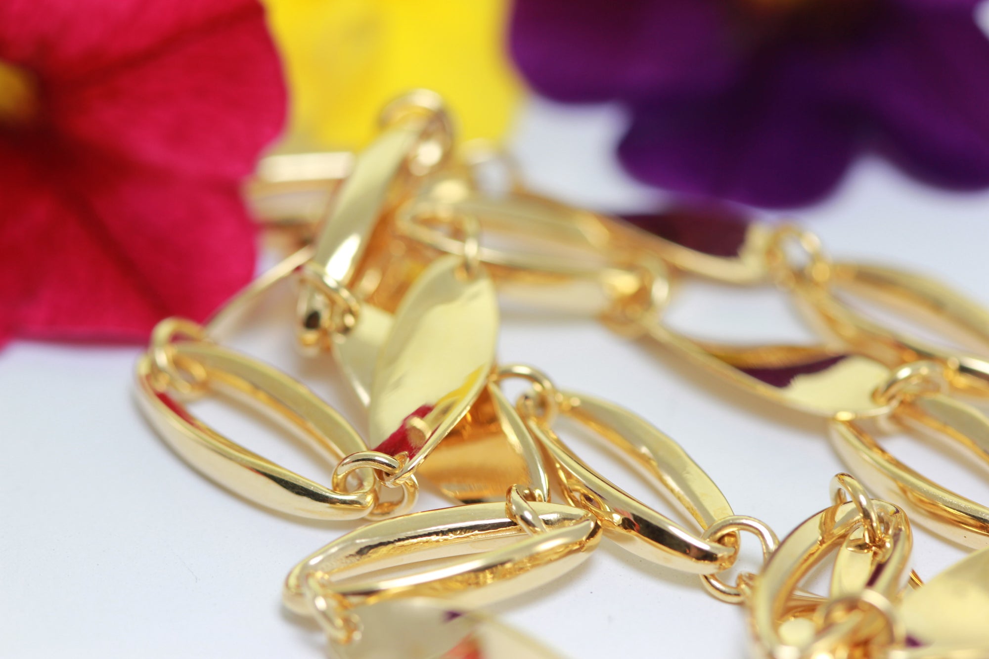 YELLOW GOLD 14K FINE FANCY LINK NECKLACE CHAIN LADIES