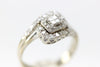 ANTIQUE 14k WHITE GOLD MODERN COCKTAIL DIAMOND RING