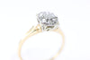 ANTIQUE CLUSTER ENGAGEMENT RING 14k WHITE & YELLOW GOLD EURO CUT DIAMOND RING ILLUSION SETTING 1930 's ART DECO