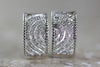 14k WHITE GOLD WIDE HUGGIE HOOPS EARRINGS DIAMONDS MICRO PAVE SETTING .65 CTW
