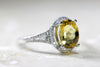 LADIES CITRINE & DIAMOND FILIGREE ART DECO RING 14K WHITE GOLD 1.73CT