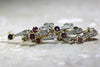 ANTIQUE DIAMOND & ROUND CUT RUBY TENNIS BRACELET 14K YELLOW GOLD LADIES