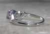 ANTIQUE 14k WHITE GOLD PINK MYSTIC TOPAZ DIAMOND RING 1.78CT VS1 G