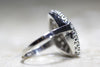 ANTIQUE ART DECO MARQUISE SHAPED COCKTAIL DIAMOND RING 14K W GOLD 1930's