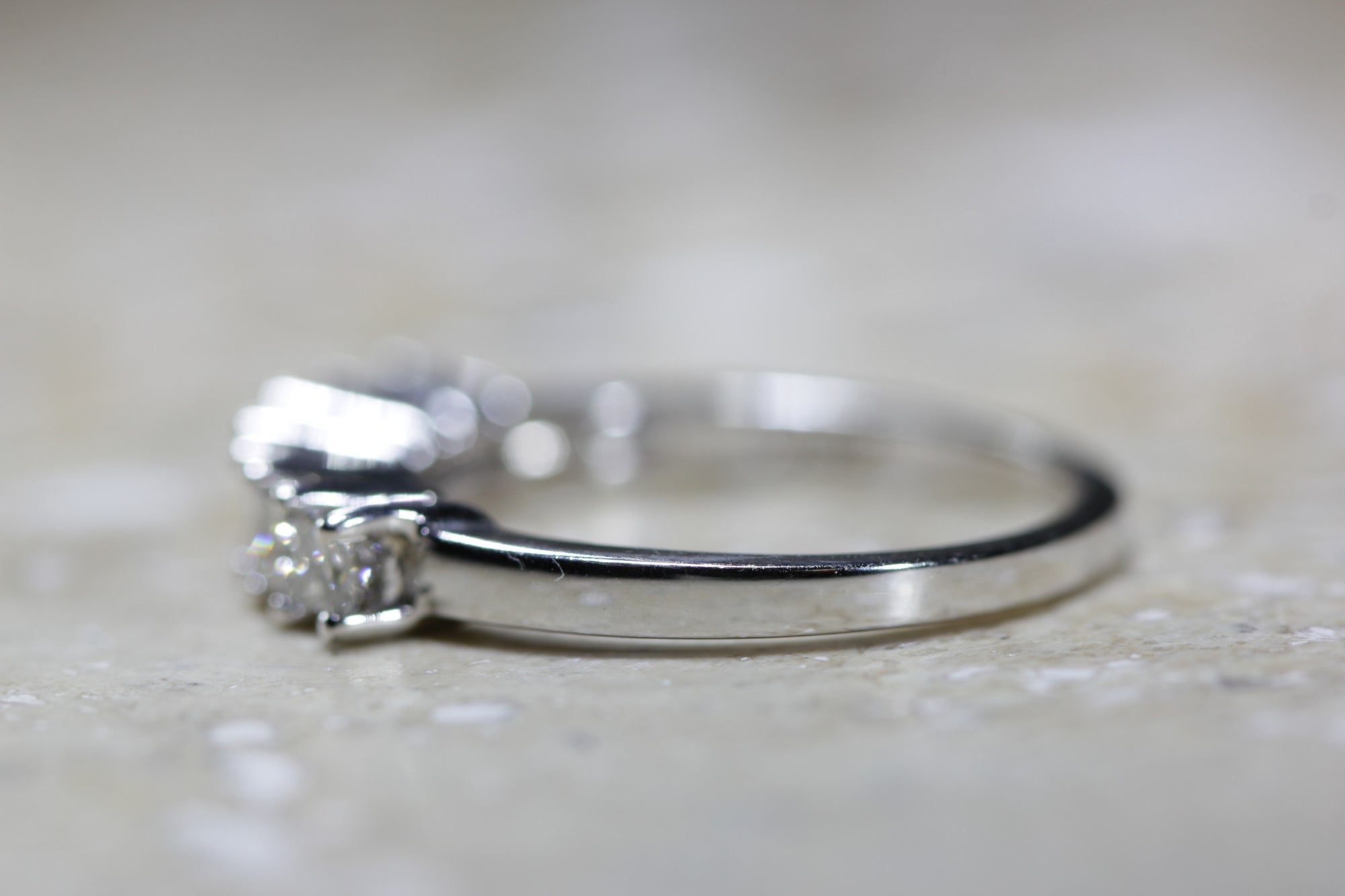 7 STONE PRINCESS CUT DIAMOND WEDDING BAND 14k W GOLD