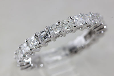 ASSCHER CUT 2.08 Ct LADIES DIAMOND ETERNITY WEDDING BAND RING SET IN PLATINUM
