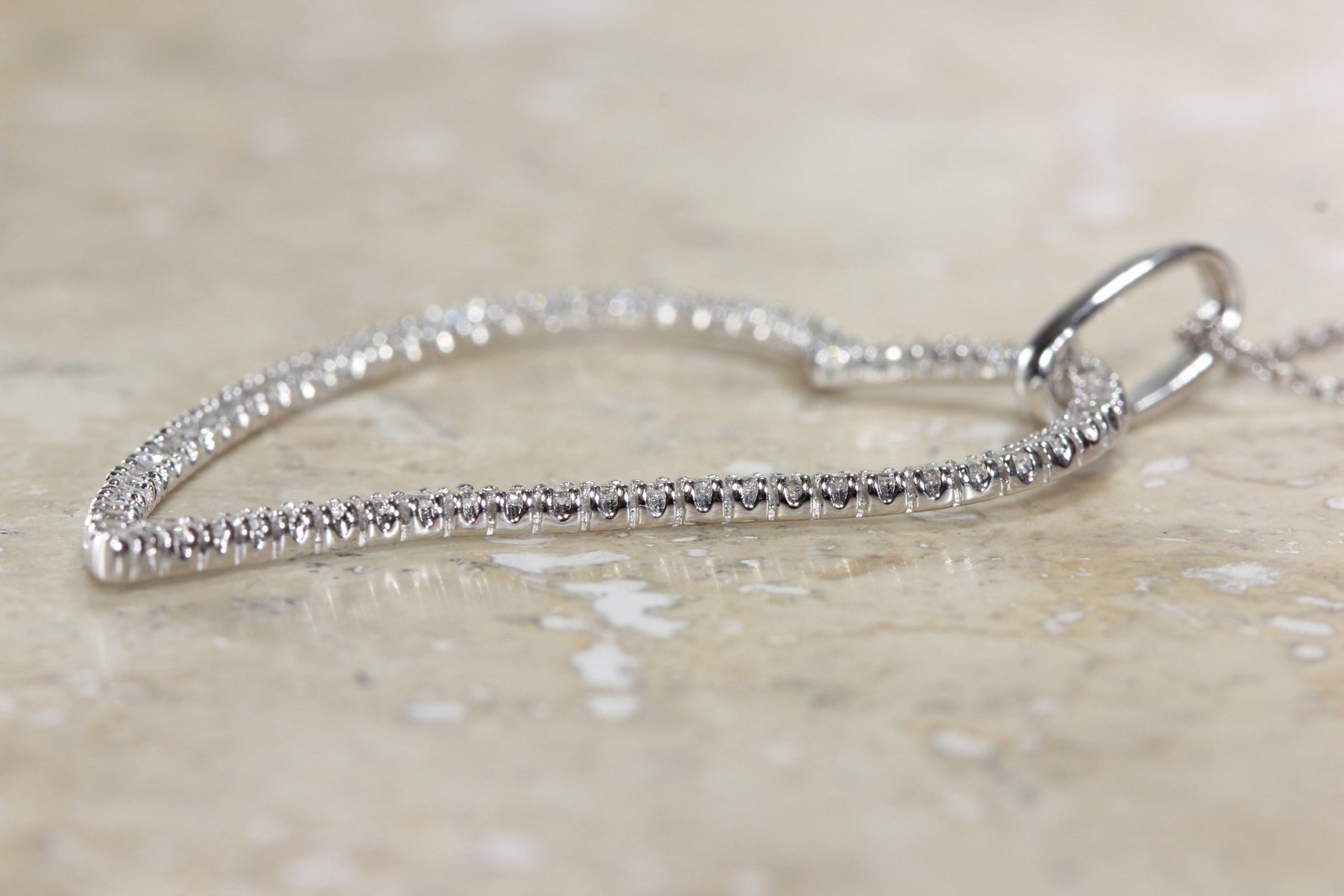 MODERN DIAMOND HEART PENDANT 14k WITH 14K WHITE GOLD CHAIN NECKLACE