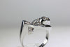 RETRO CRISS-CROSS 14k WHITE GOLD DIAMOND RING