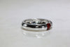 ENAMEL WEDDING BAND 18k WHITE GOLD & DIAMOND RING