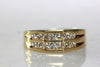 TWO ROW CHANNEL SET DIAMOND RING 14k YELLOW GOLD MENS BAND