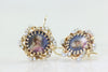 ANTIQUE SEED PEARLS PAINTED CAMEO EARRINGS LADIES 14k YELLOW GOLD