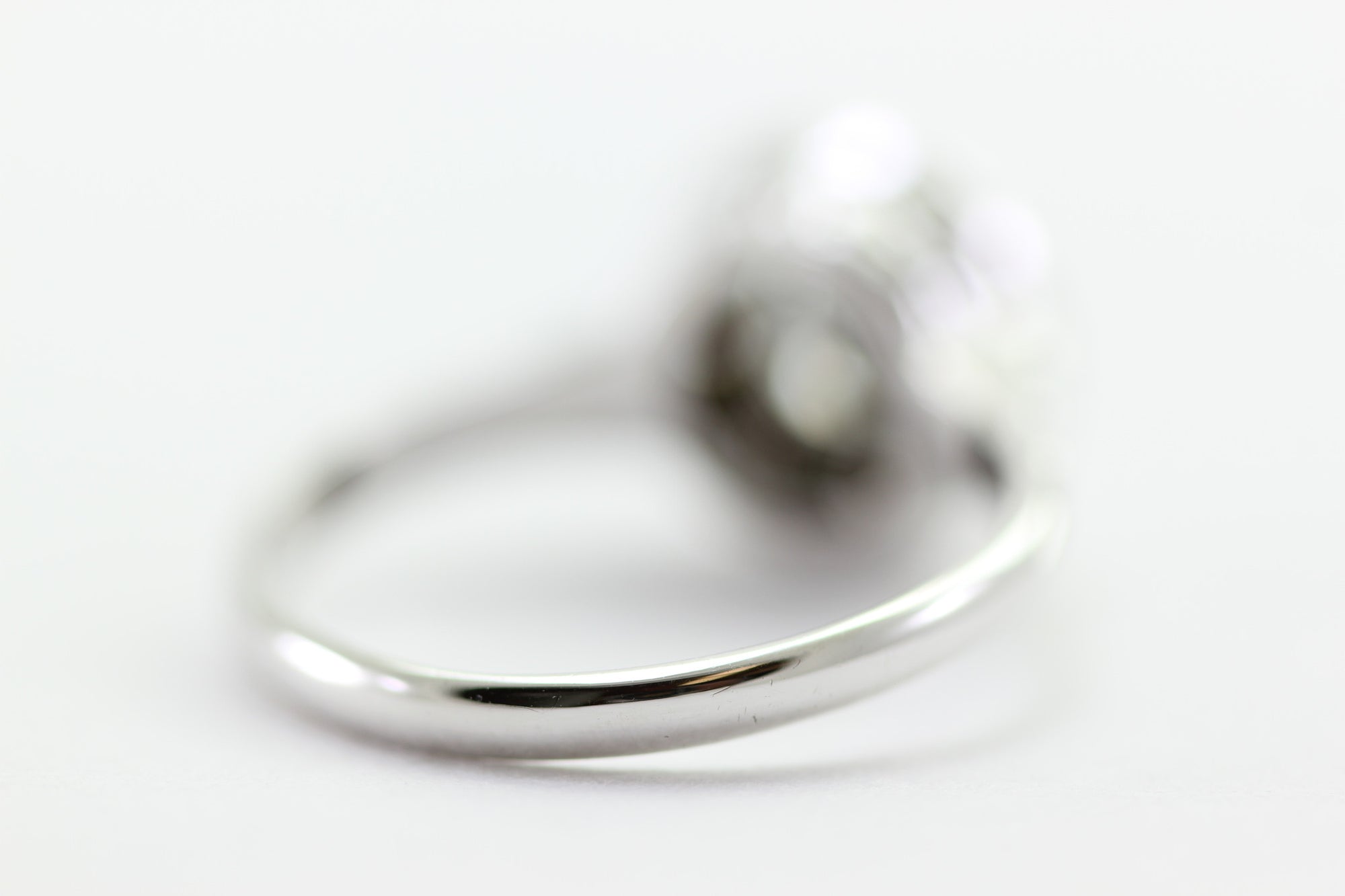 ANTIQUE ILLUSION DIAMOND RING 14k WHITE GOLD ROUND CUT