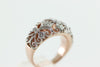 ANTIQUE DESIGN DIAMOND WHITE AND ROSE PINK GOLD RING 14k BAND